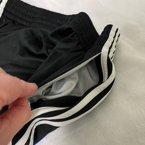 Adidas black with white stripes athletic climalite shorts - Picture 3 of 13